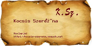 Kocsis Szeréna névjegykártya